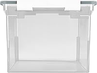 Vista 4 de Storex Portable File Tote with Locking Handles, Letter/Legal Files, 18.5" X 14.25" X 10.88", Clear/Silver