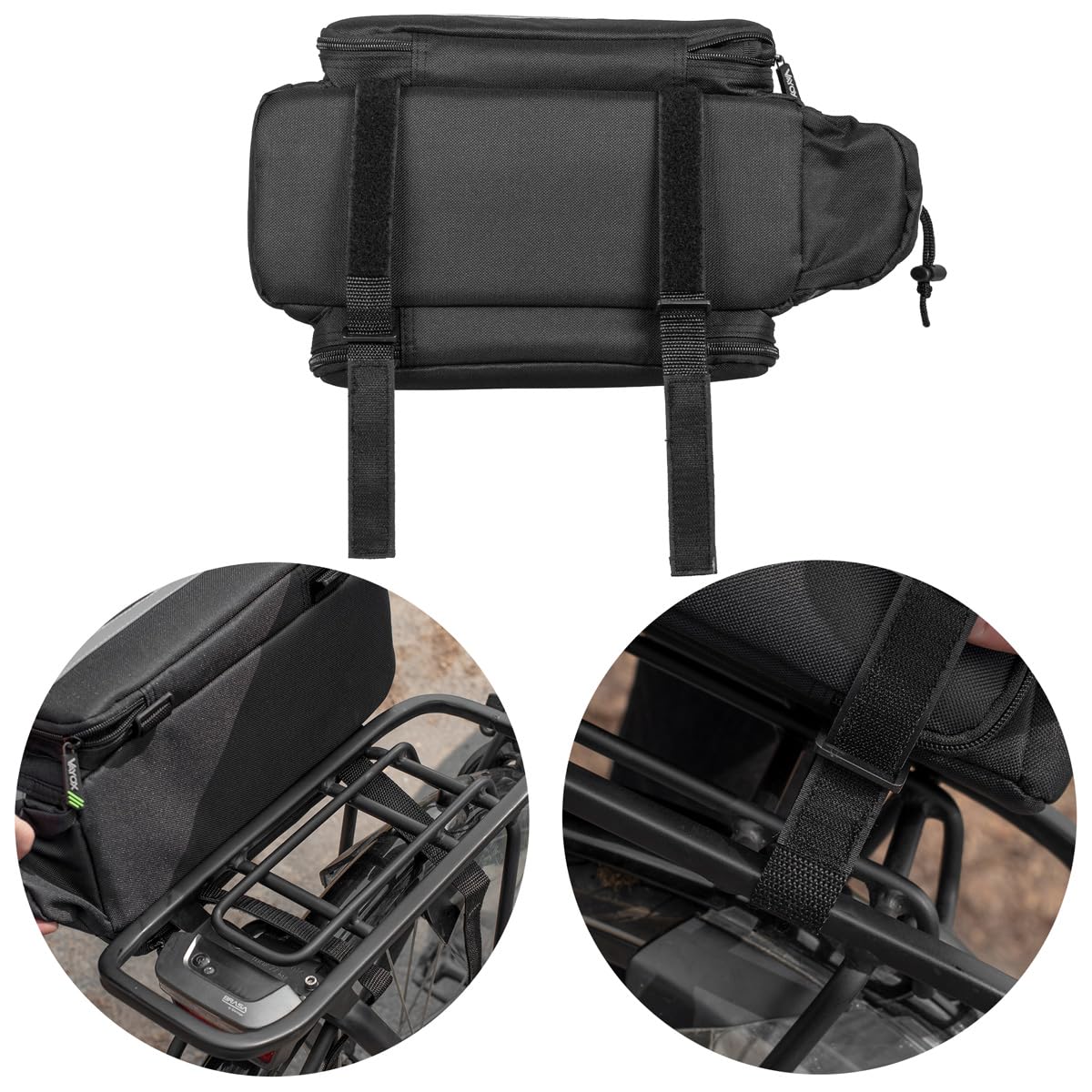 VAYOX 10L-29L fahrradtasche Erweiterbar fahrradtaschen für gepäckträger Hinten satteltaschen für Fahrrad 3-in-1 Umhängetasche Regenüberzug Klettverschluss Faltbare Kofferraumtasche Touren