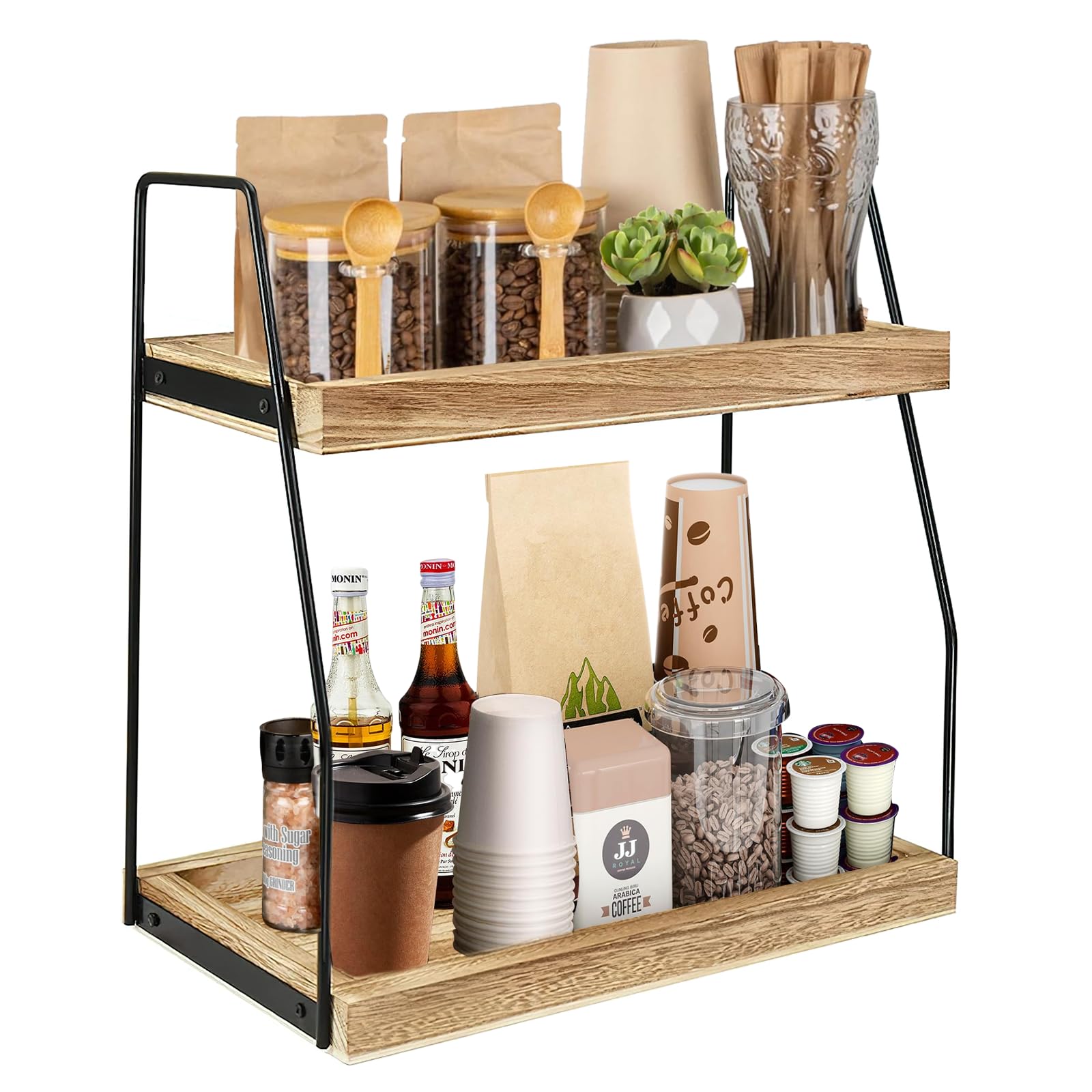 Organizador de barra de café para un rincón ordenado y elegante