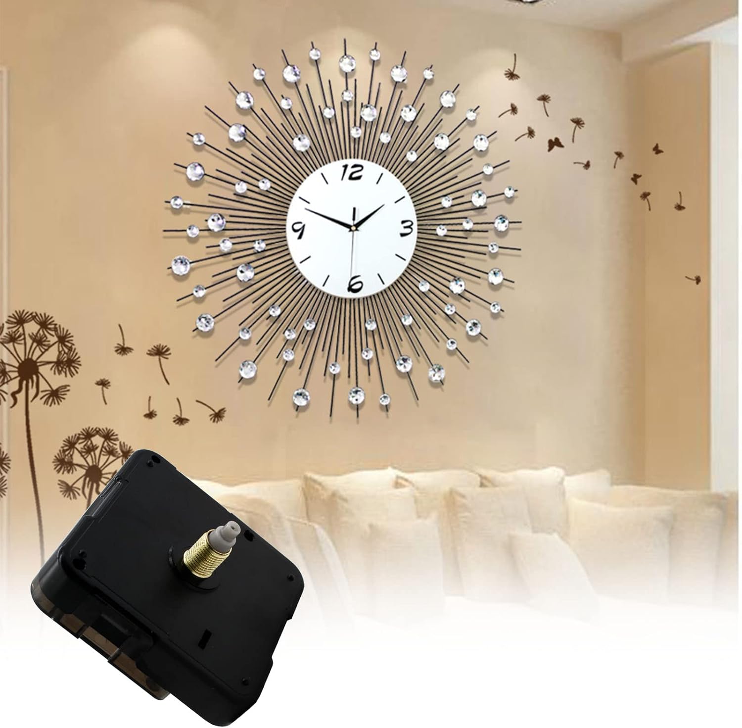 1pc Clock Mechanism Replacement, 18.5mm/0.72 Inch Shaft Length Wall Clock Mechanism, Quartz Clock Movement, DIY Silent Movement Mechanism Replacement (Thread: 0.35"/8.9mm)