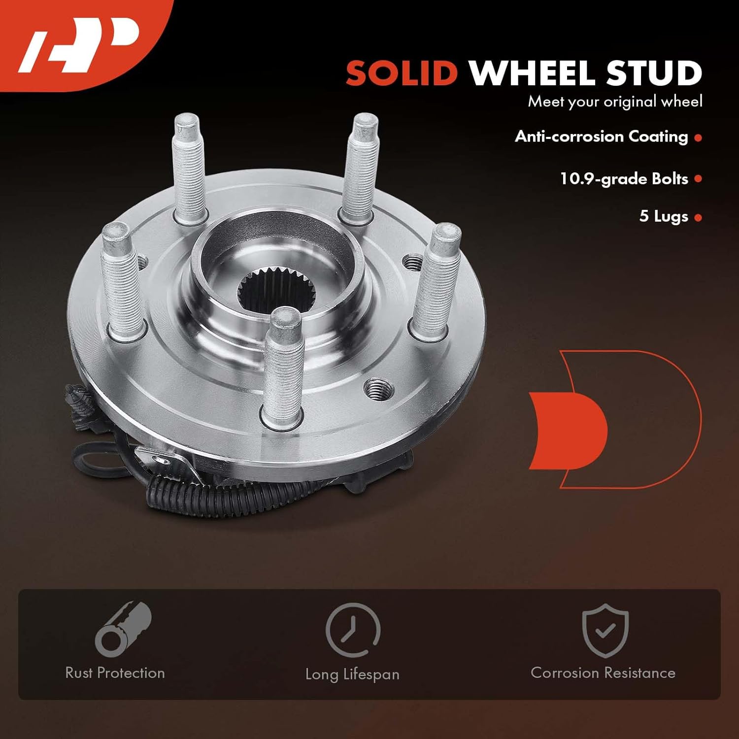 A-Premium Front Right Wheel Bearing and Hub Assembly with ABS & 5-Lug Compatible with Ford Freestar 2004-2007, Mercury Monterey 2004-2007