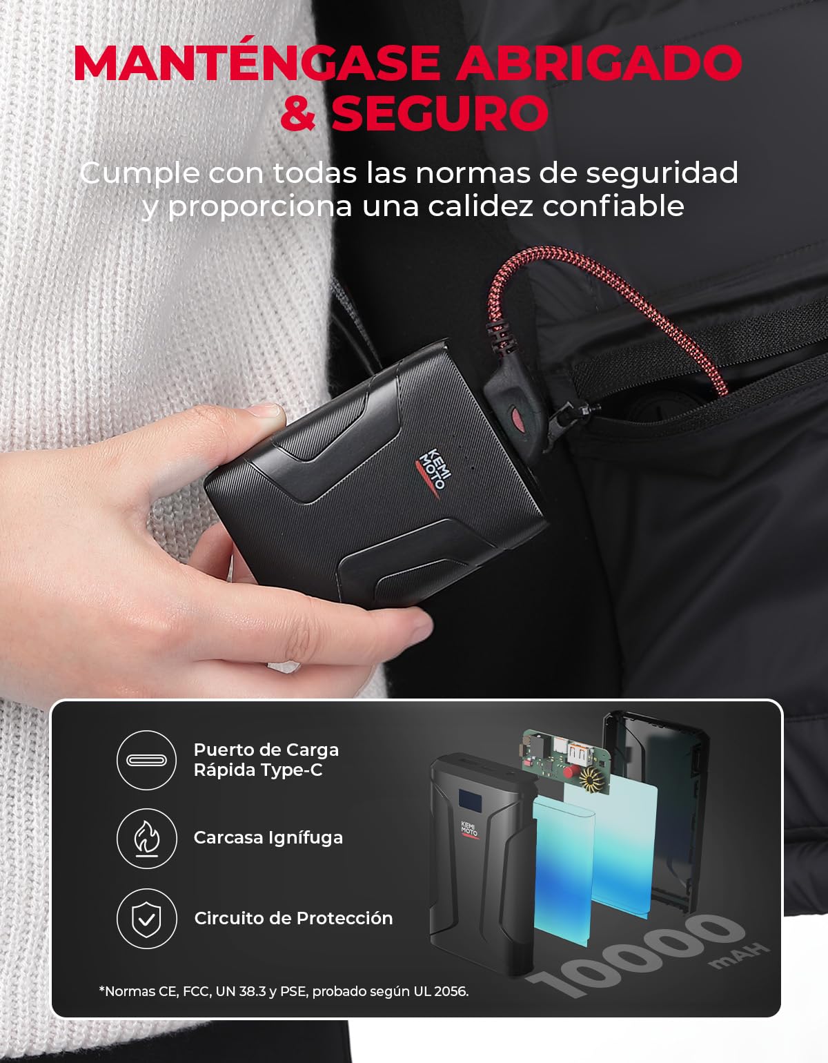KEMIMOTO Chaleco Calefactable Mujer con Control APP, Control independiente, Chaleco Térmico Corte Elegante y Ajustado Batería 10000 mAh, 4 Zonas Calefactora Pesca Senderismo