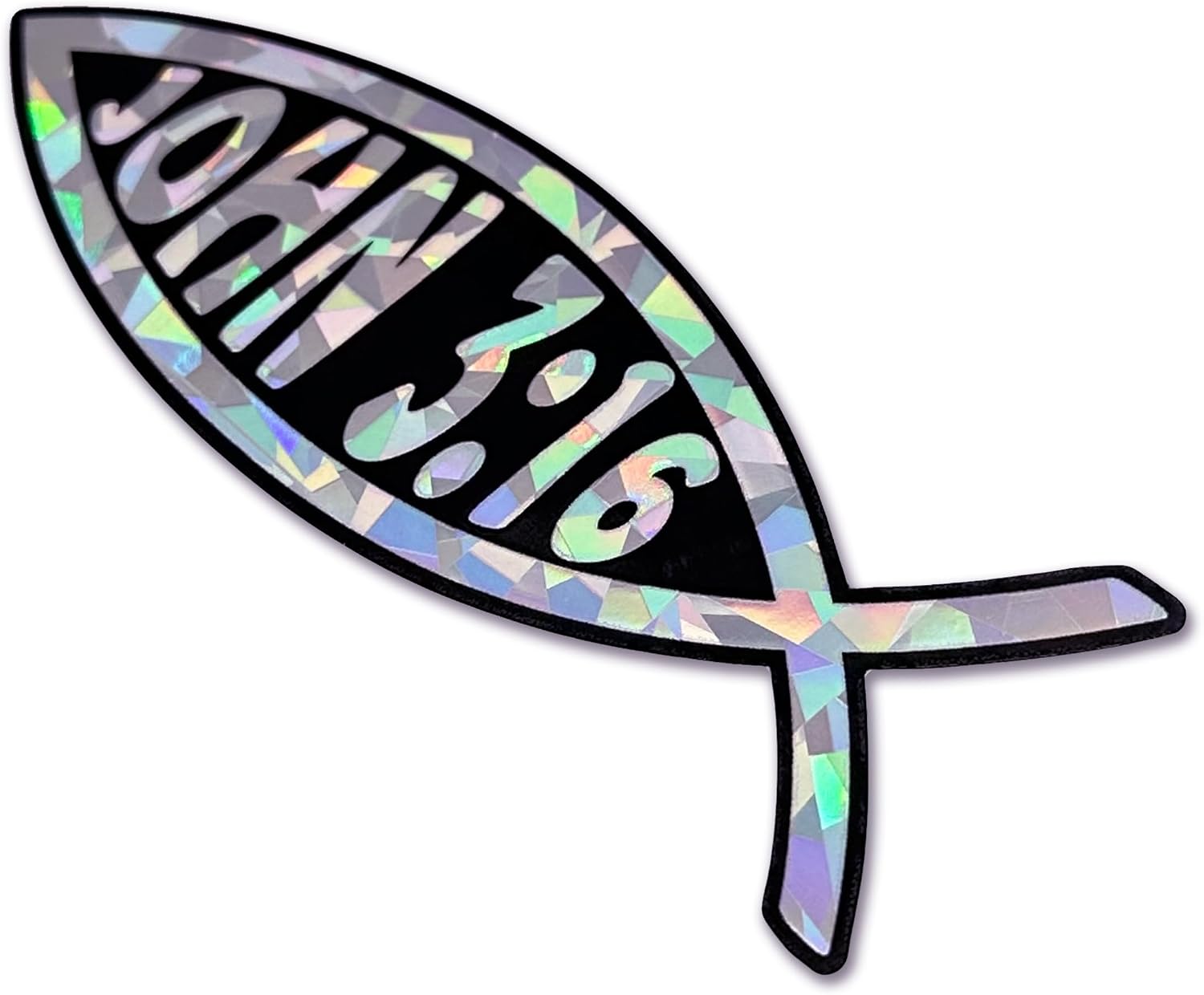 Elektroplate Christian Ichthys Fish John 3:16 Reflective Car Decal 4" image 4