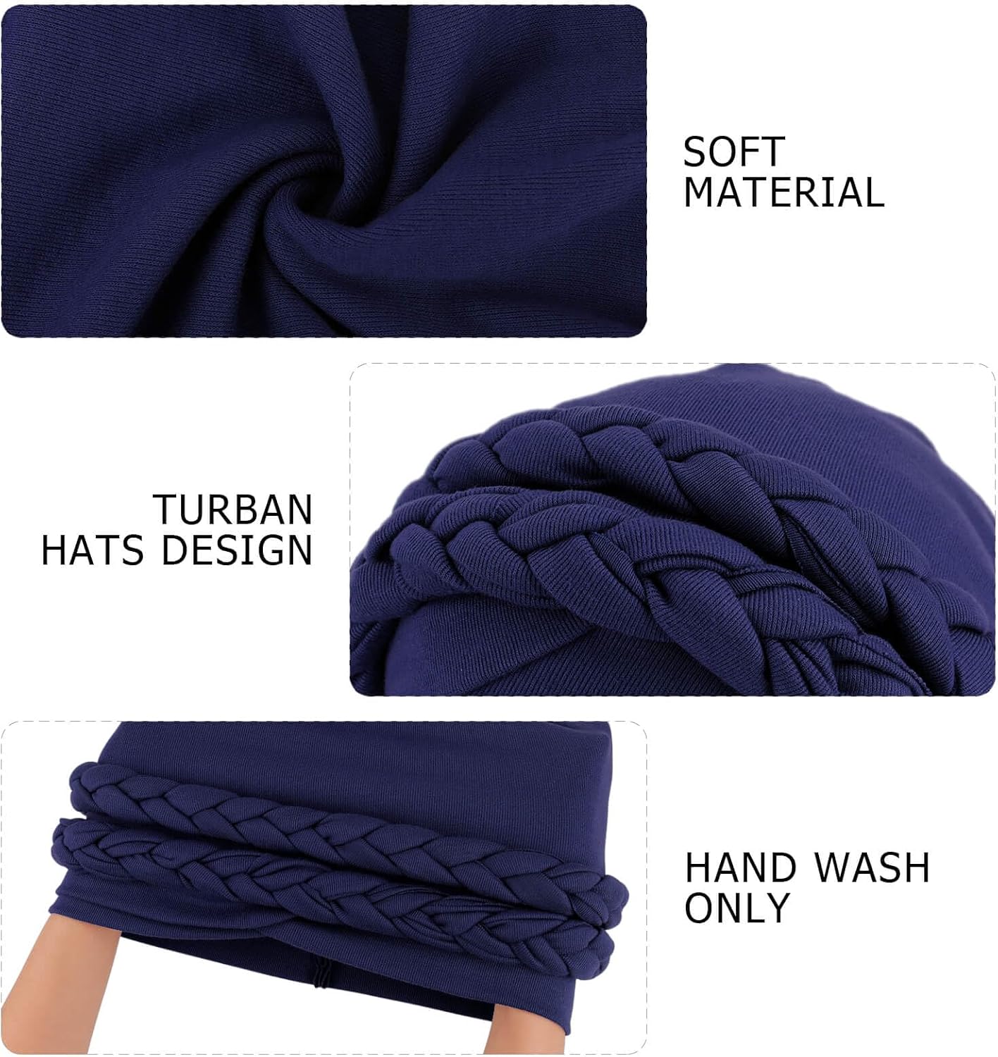 DRESHOW African Women Turban Caps Beanie Twist Headscarf Pre-Tied Double Twisted Braids Headwraps for Women Chemo Cancer Cap