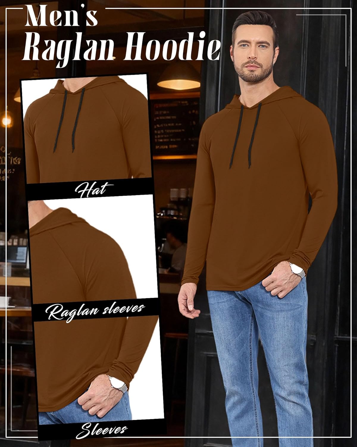 4 Pack Mens Big and Tall Hoodies Sweatshirt Long Raglan Sleeve Casual Pullover Drawstring Workout Athletic Shirt - Image 6