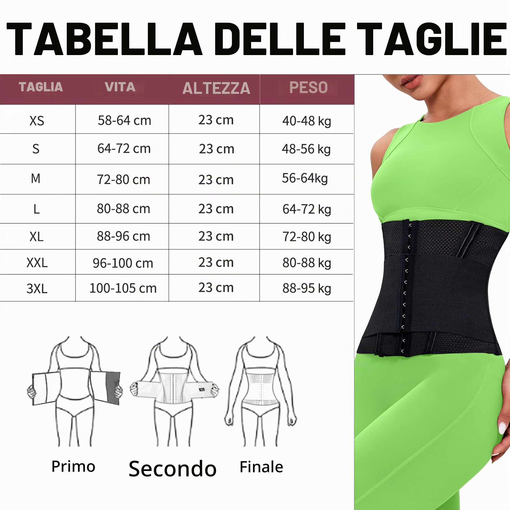 Fascia Addominale Dimagrante Corsetto Cintura Snellente Pancia Cincher con Regolabile Fascia Shapewear Intimo Modellante