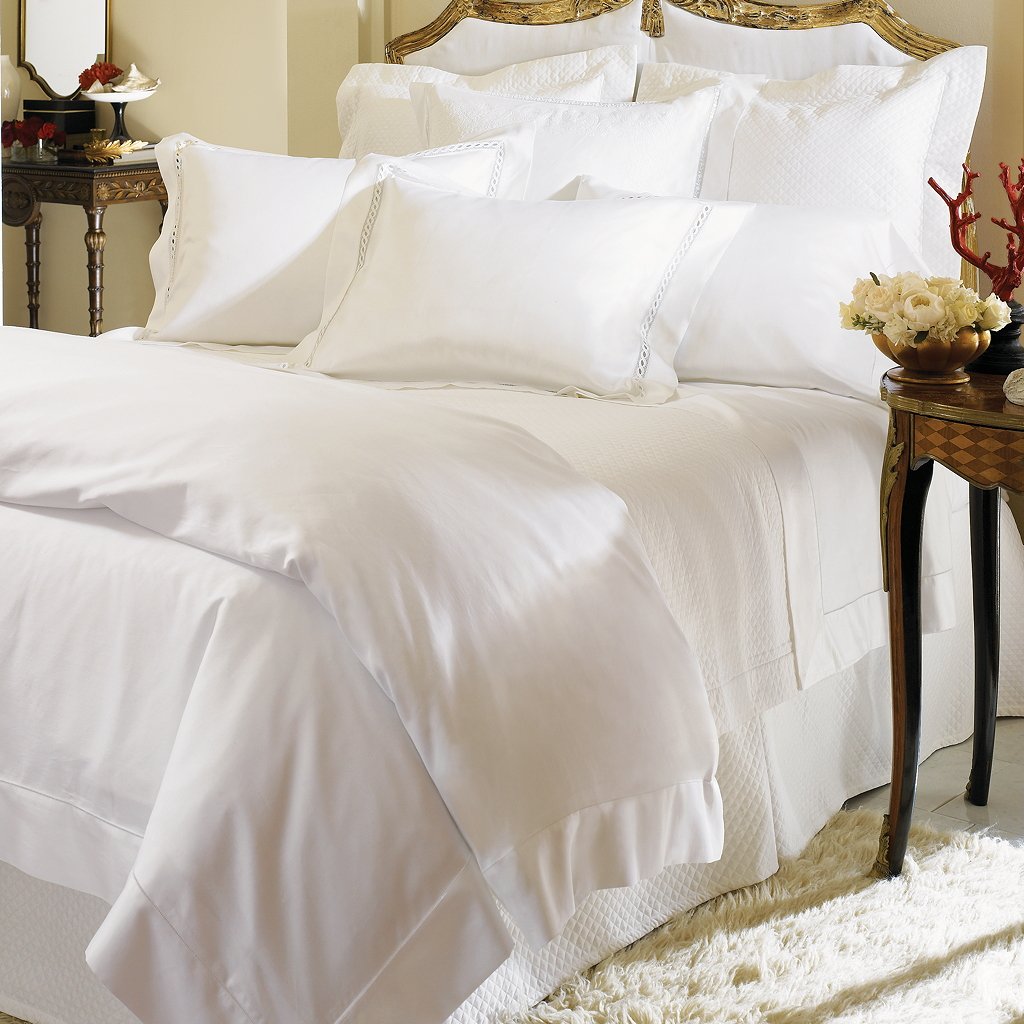Sferra Brothers Millesimo - Queen Duvet Cover White