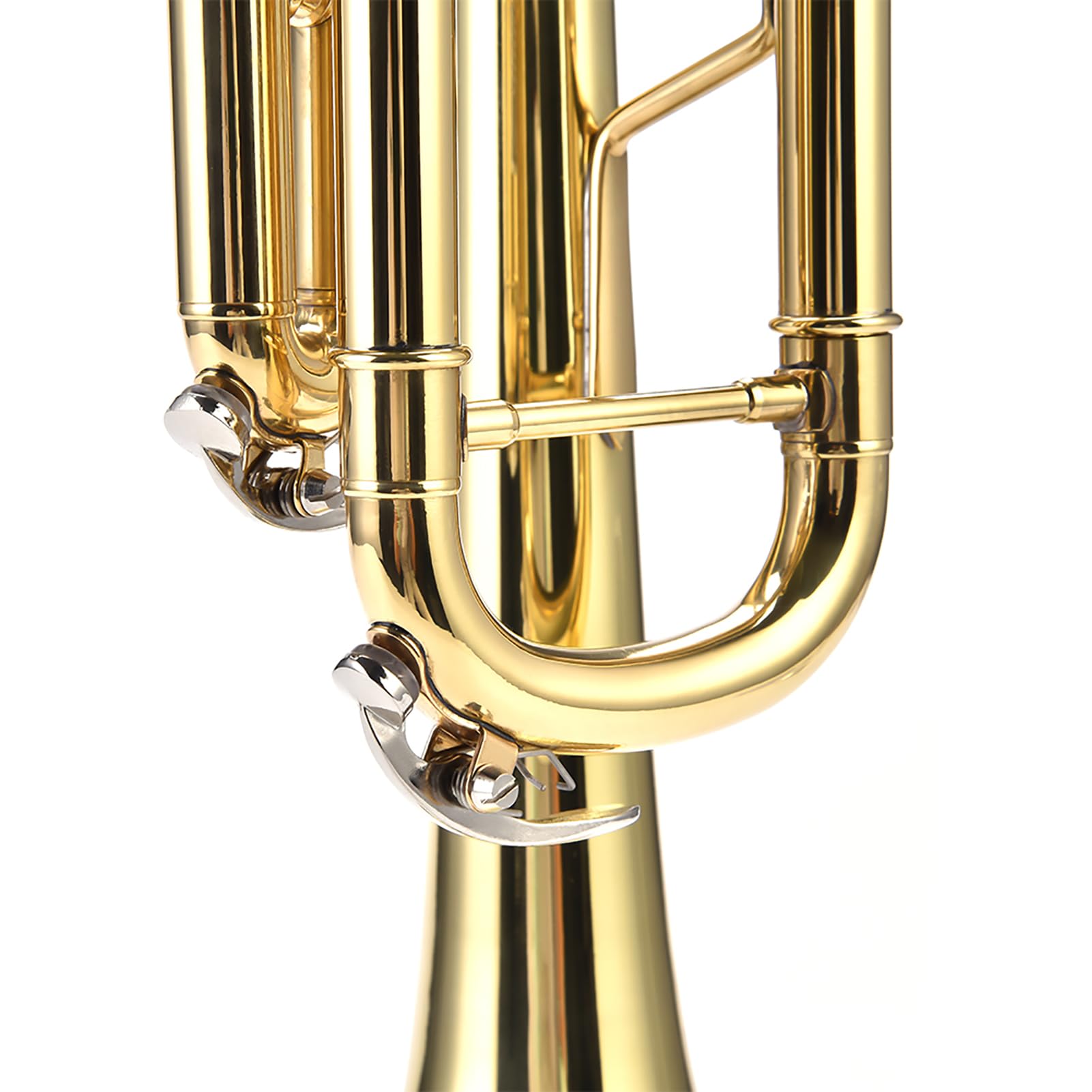 Aramox Messing-Trompete für Anfänger, Elegantes Aussehen mit Präzisem Klang, Leichte Messing-Trompete für Angehende Musiker mit Tragetasche (GOLD)