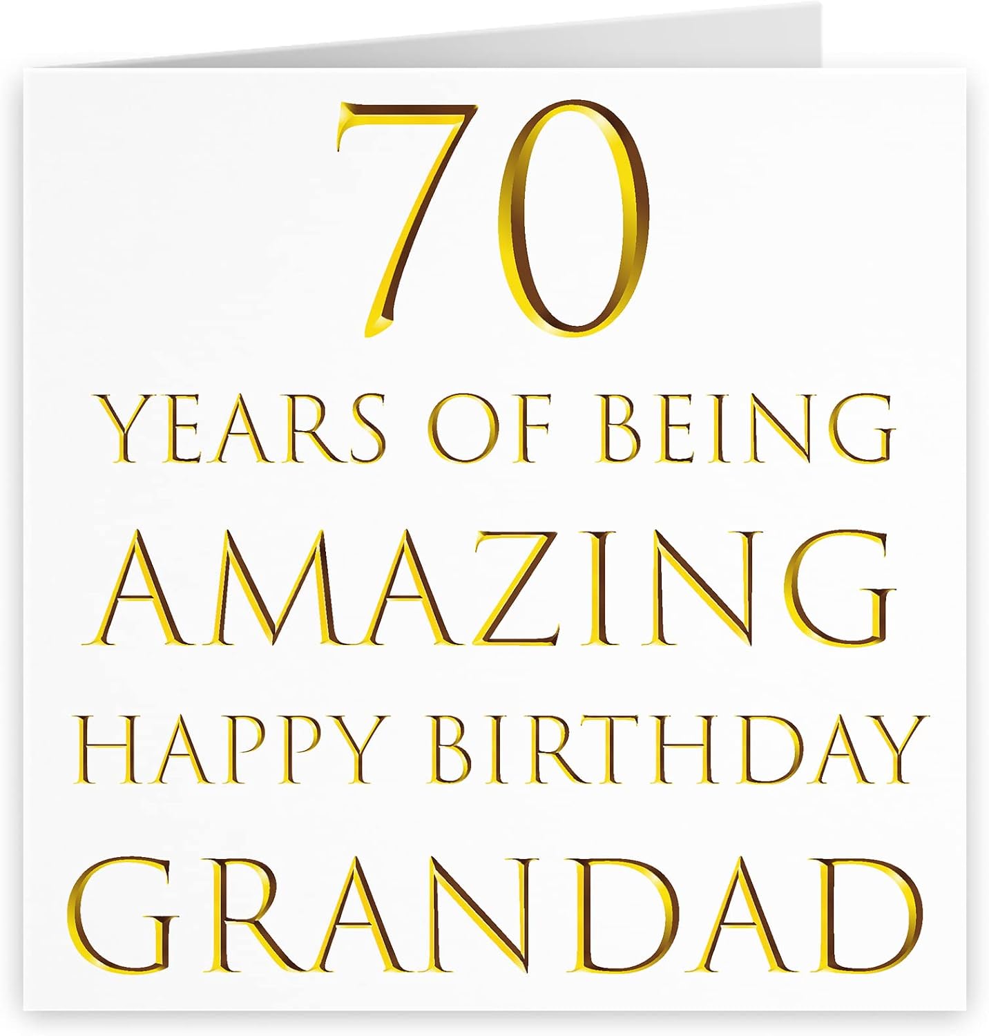 Hunts England, Large Grandad 70th Birthday Card, 70 Years Of Being Amazing, Happy Birthday Grandad, Milano Collection, Large - Image 3