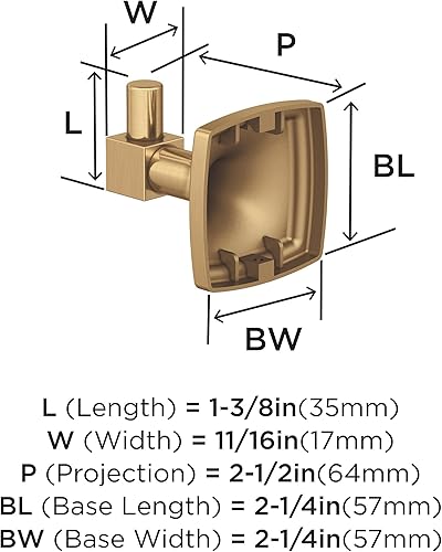 Miniatura 6 de Amerock BH36090CZ  Gancho individual para bata de bronce champán  2-14 pulgadas (2.244 in) de longitud  Estatura  Gancho para toallas para baño