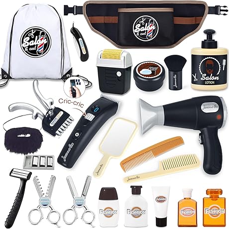 Kids Barber Shop Playset: 23-Piece Pretend Salon Toys for Budding Stylists (Ages 3-5)