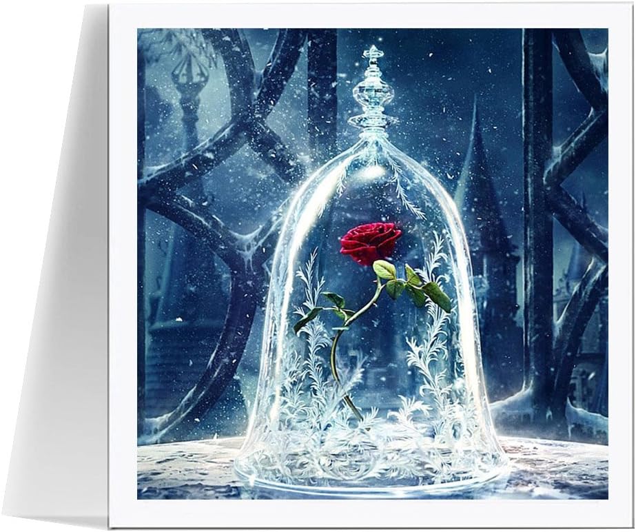 Jatidne Diamond Painting Kits for Adults Full Drills DIY 5D Diamond Art Kits Square Drills Rose Dimoand Picture 30cm x 30cm for Home Decoration