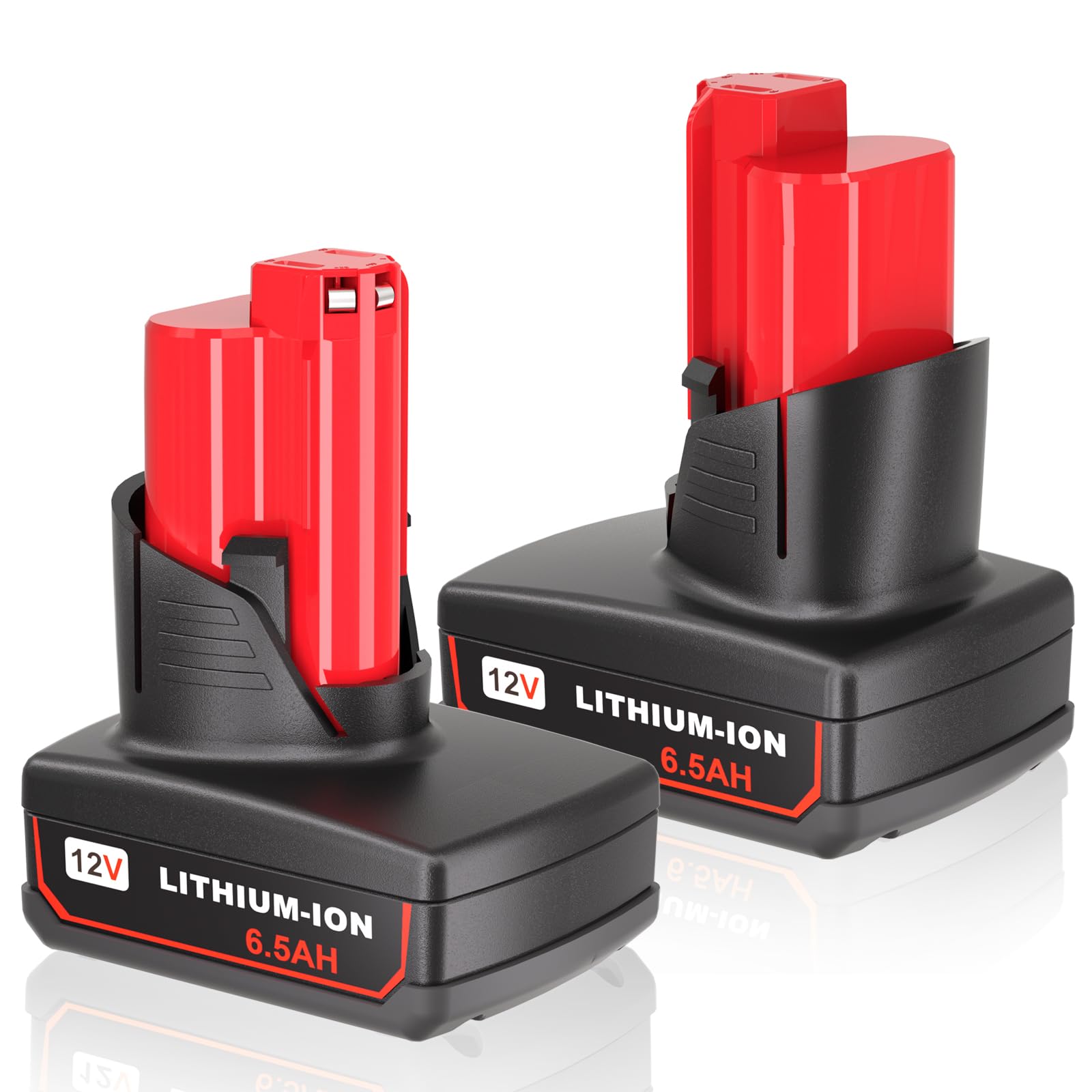 2 Pack 6.5Ah Replacement Batteries for Milwaukee M-12 Battery, Compatible with Milwaukee 12V Battery 48-11-2410 48-11-2420 48-11-2411 48-11-2401 48-11-2402, Cordless Tool Battery