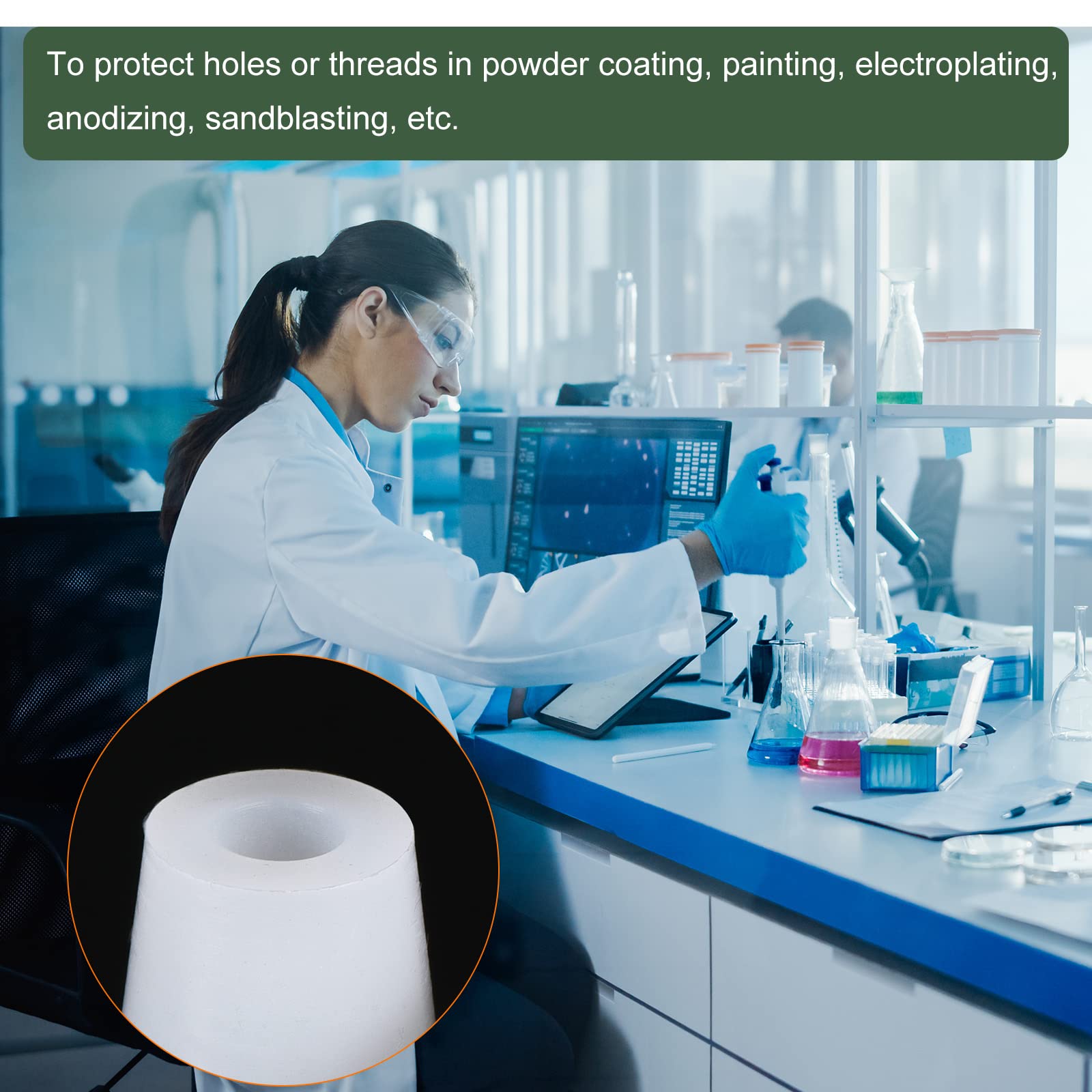 YOKIVE 2Pcs Silicone Rubber Stoppers with Hole, Tapered Plugs with High-temperature Resistance, 17mm - 23mm - Image 3