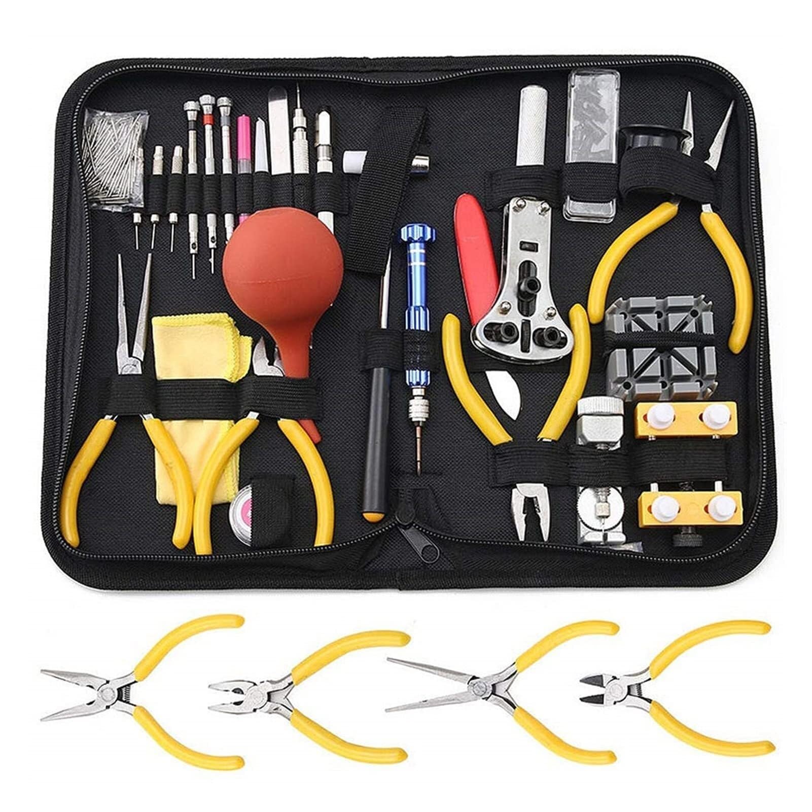 Kit de herramientas de reparación de relojes profesional de 160 piezas, kit de herramientas for relojes, abridor de cajas, juego de herramientas de varilla de resorte, herramienta de reparac
