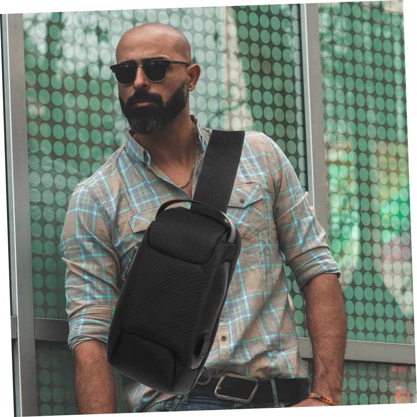 Ciieeo Borsa a Tracolla da Uomo Antifurto Oxford Lucchetto a Combinazione Borsa da Viaggio Leggera e Resistente per Shopping e Attività all'Aperto
