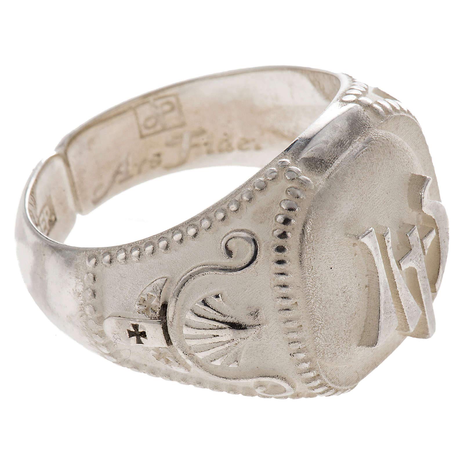 Holyart Anillo obispo ajustable Año de la Fe plata de ley, 20 mm (0.79 inc.) - EU/ES 23