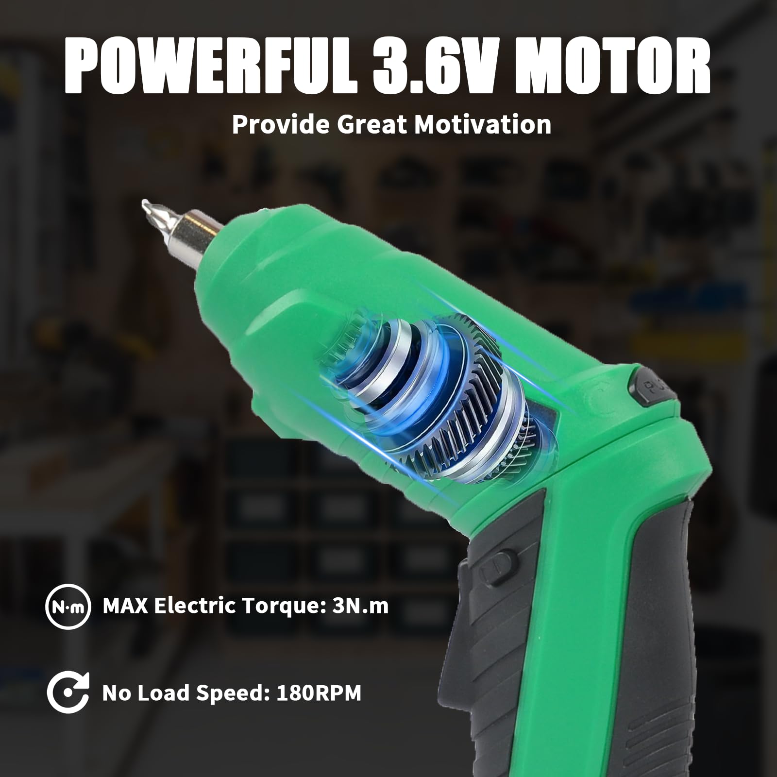 KREBS Destornillador eléctrico de 3,6 V recargable 3N.M Torque de 0,6 cm