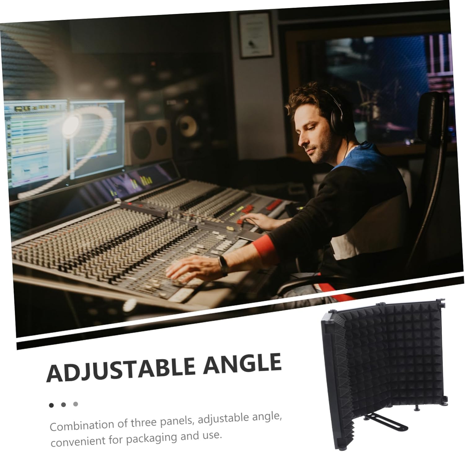 1set Foldable Microphone Absorbing Cover for Recording Studios Reduces Noise and Plosives for Vocals and Podcasts Construction High-density