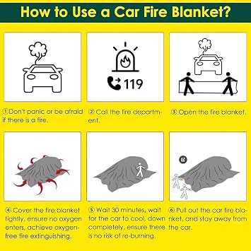 Square Custom Fire Smothering Blankets Reusable, Garage Fire Shield Blanket Extra Large, for Electric Vehicle/Furniture/Construction(W 8m x L 9m)