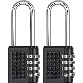 ZHEGE Padlock Long Shackle Lock with Combination Code 2 L Black