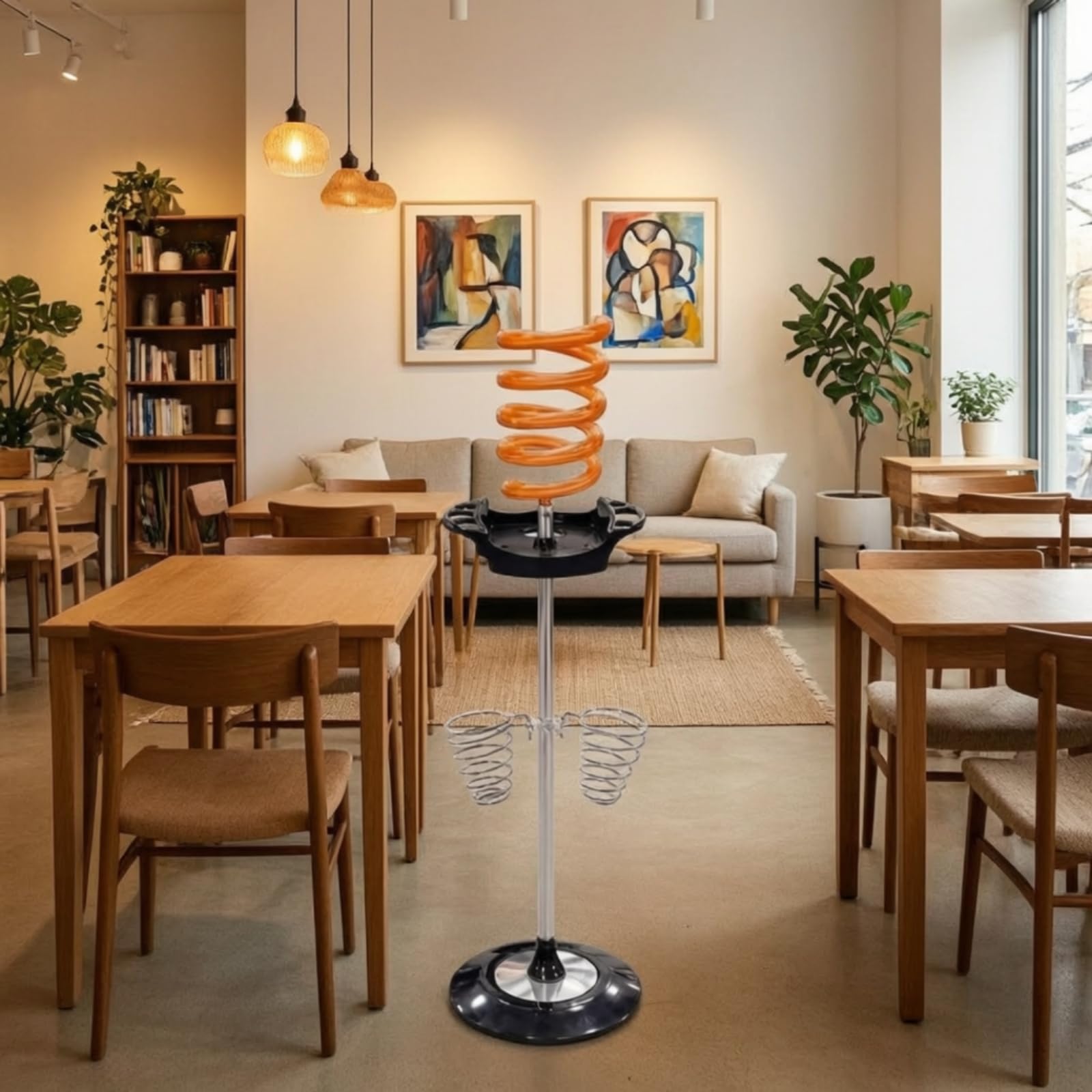 Perfeclan Soporte para Secador de Pelo Estante para Herramientas de Peinado Organizador de Mesa con Bobinas de Alambre Antideslizantes Adecuado para Salón Profesional Baño Tocador , Naranja