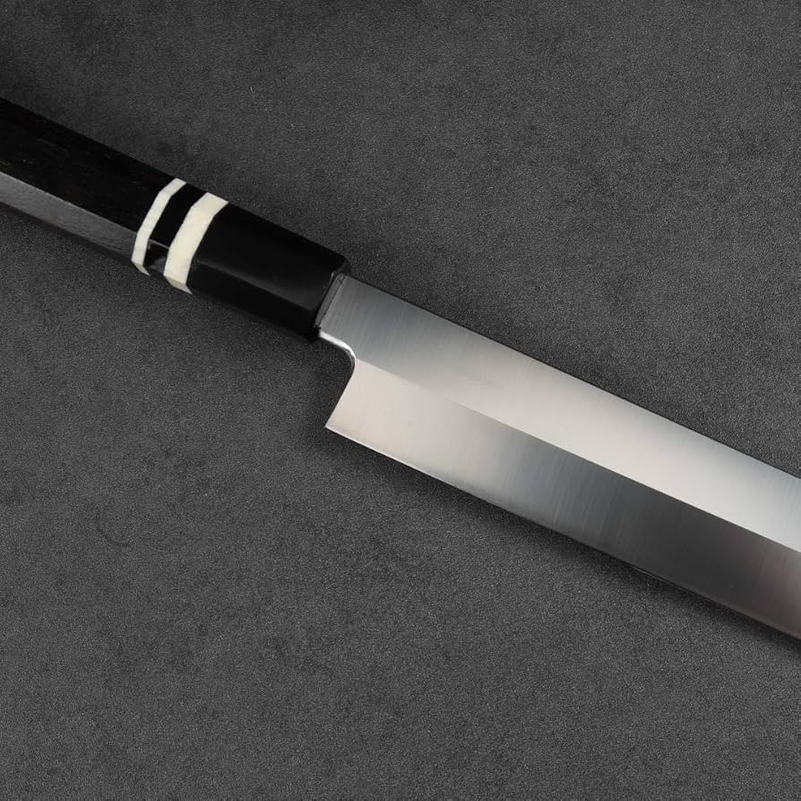 10106 勘所型切付包丁 尺寸 刺身包丁 刃は究極の切れ味 黒檀黒水牛角