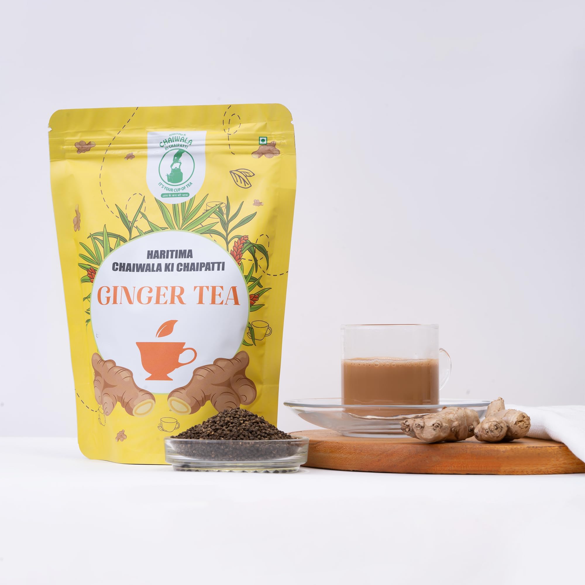 Haritima Chaiwala Ki Chaipatti Ginger Tea Blend of Assam Black Tea Ginger Powder and Black Pepper Powder Perfect for Any Occasion Adrak Chai - 250gm