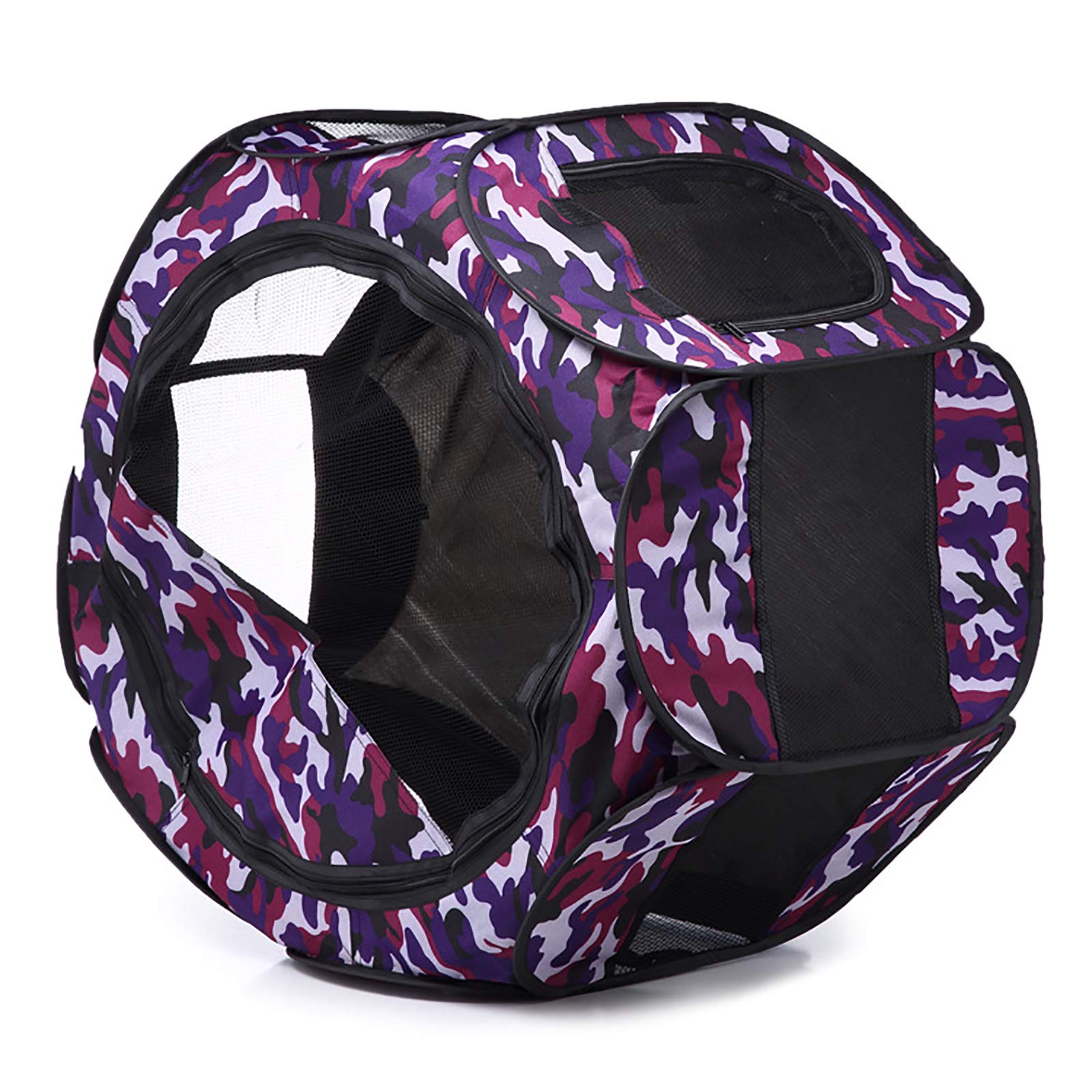 Box per animali domestici, box pieghevole per animali Corsa per cani da viaggio Recinzione per gatti per gli spostamenti Box per cuccioli in poliestere per cani, gatti, conigli,Viola,M:90*90* 60cm