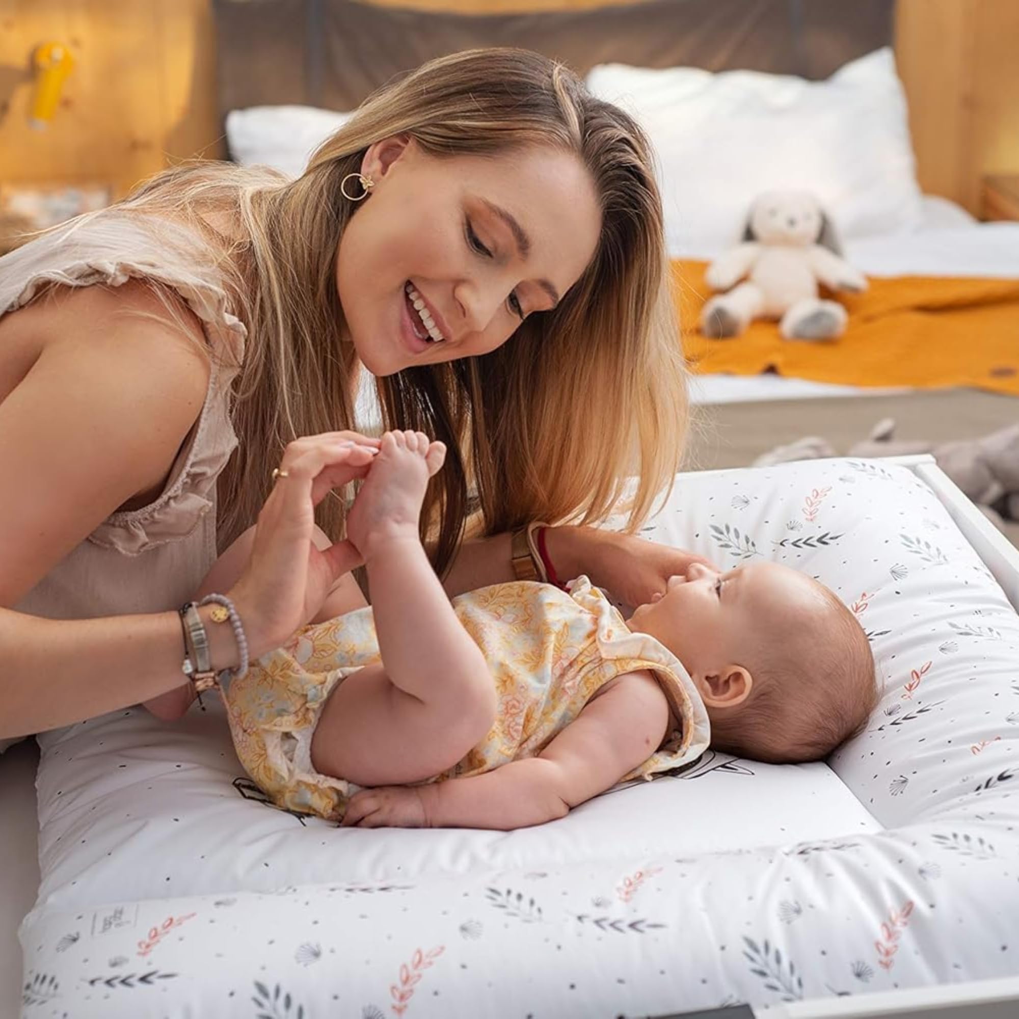 Ceba Baby® Fasciatoio Materassino - Fasciatoio neonato morbido - Cuscino Fasciatoio Lavabile per bambine e bambini - certificato Öko-Tex - impermeabile - 70x50 cm - Happy Safari