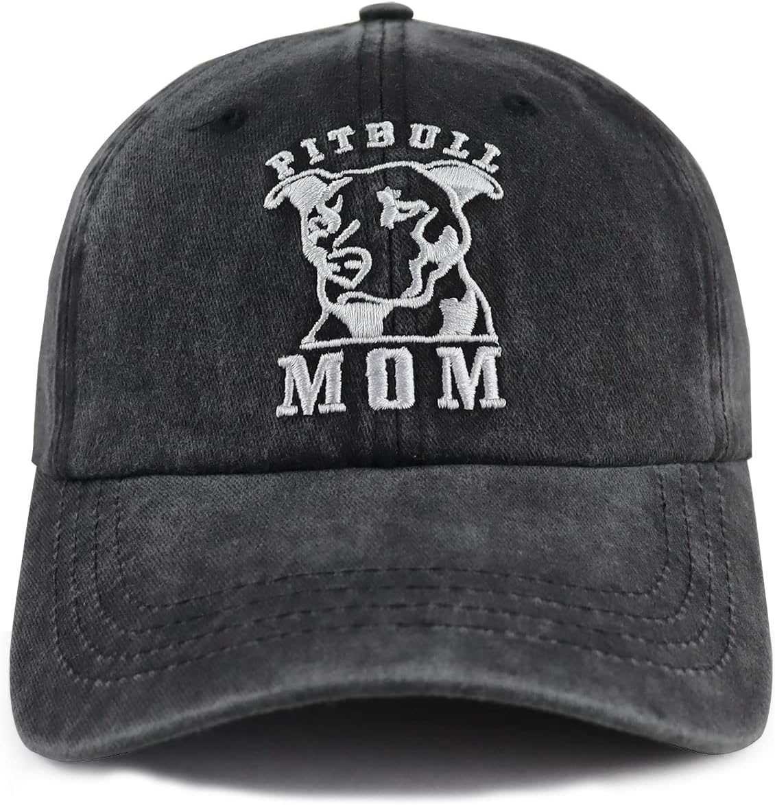 Proud Pitbull Mom Hipster Unisex Denim Jeans Adjustable Baseball Hat Hip-Hop Cap for Women