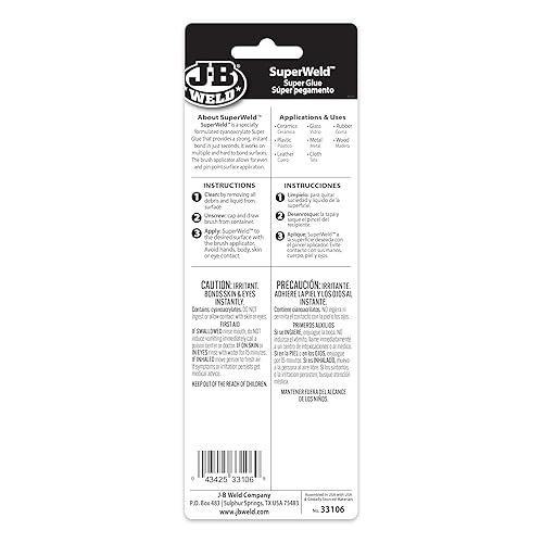Miniatura 2 de J-B Weld Clear Superglue - Tapa con brocha de 0.23 oz, paquete de 2