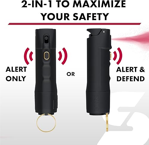 Miniatura 5 de SABRE Spray de pimienta 2 en 1 + alarma personal, alerta y defiende con una sola pulsación o uso de alarma, seguridad rápida con agarre de dedo y