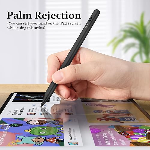 Miniatura 3 de Lápiz óptico para iPad con sensor de inclinación de rechazo de palma, 13 minutos completamente cargado, MEKO Active Apple Pencil compatible con iPad