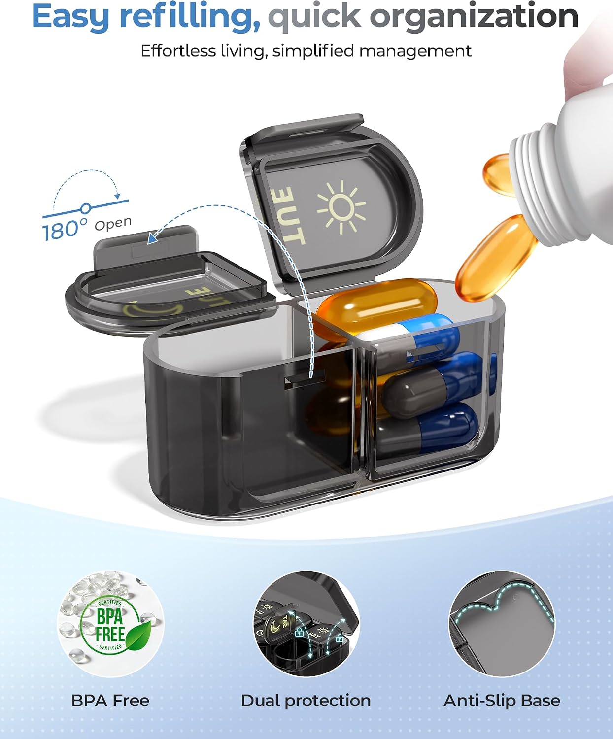 Weekly Pill Organizer 2 Times a Day, AM PM Pill Box Organizer 7 Day image 4