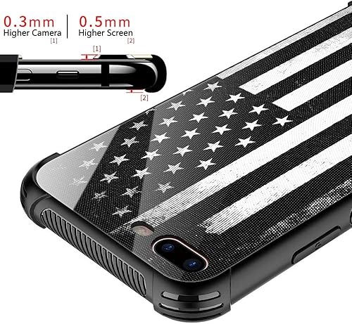 Miniatura 3 de Carcasa para iPhone 8 Plus, 9H de cristal templado para iPhone 7 Plus, para hombres y niños, diseño de patrón fresco a prueba de golpes,