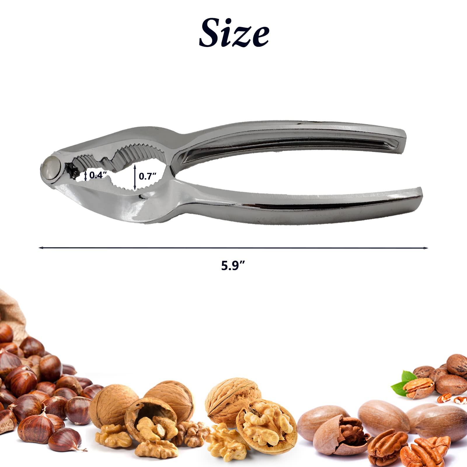 Heavy Duty Adjustable Nut Cracker Tool For Pecans, Walnuts, Almonds, Hazelnuts - Wood Base & Steel Lever