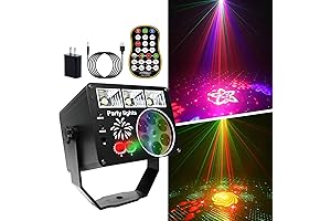 3IN1 Party Light | RGB LED Projection & Red/Green Laser Patterns | Sound Active
