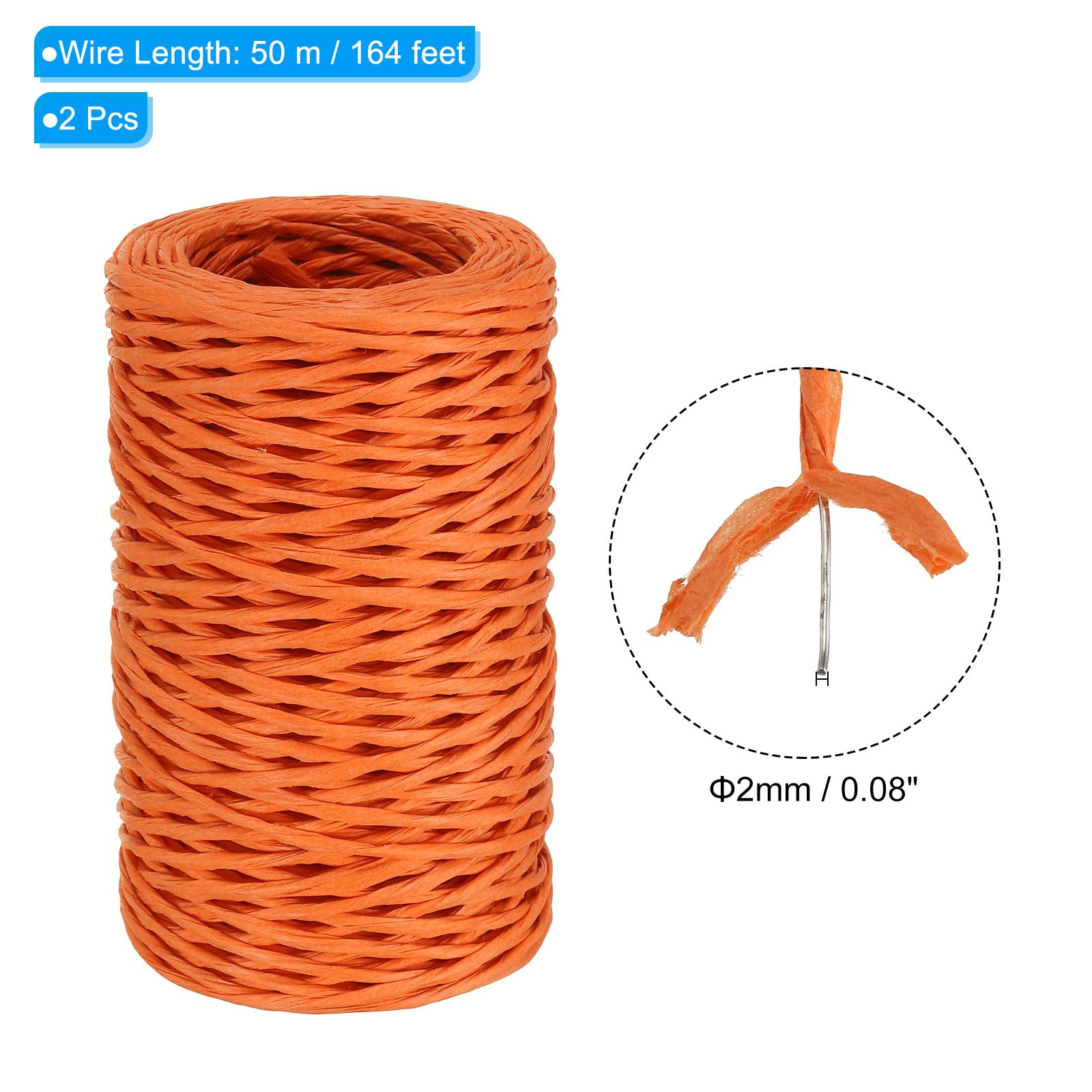 150m Fil De Fer Fleuriste 2mm, Cordon En Papier Naturel, Fil De Fer