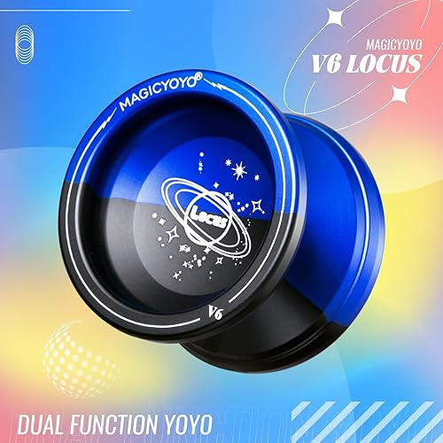 Miniatura 4 de MAGICYOYO Paquete de 2 yoyos sensibles para niños principiantes, K2 azul, rosa, amarillo y V6 negro azul de doble propósito, kit de rodamientos de