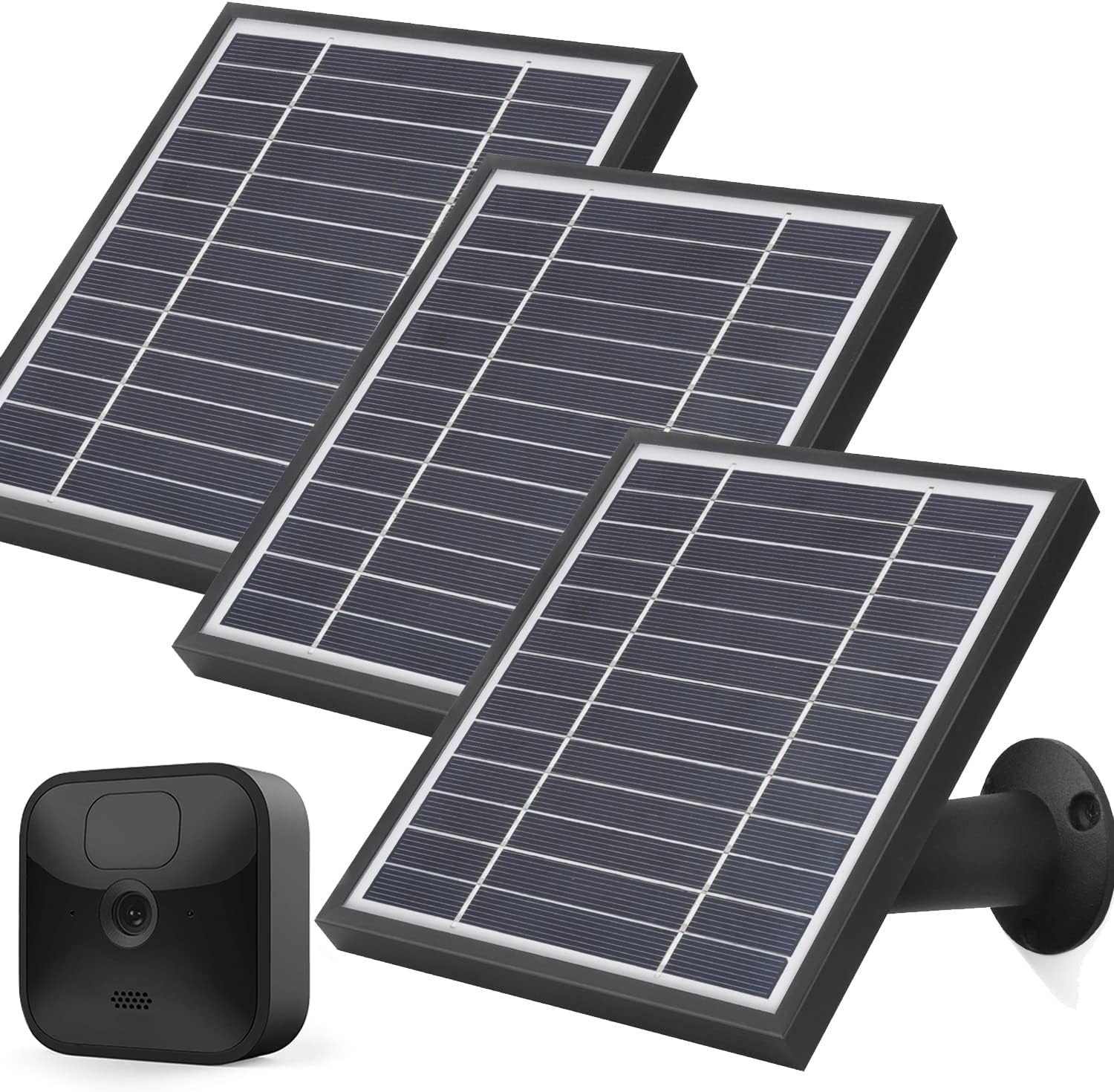 iTODOS Solar Panel Works for Blink Outdoor (3rd Gen) XT3 and Blink XT XT2, 11.8Ft Outdoor Power Charging Cable and Adjustable Mount,Weatherproof Aluminum Alloy Sturdy and Anti-Aging (3 Pack, Black)