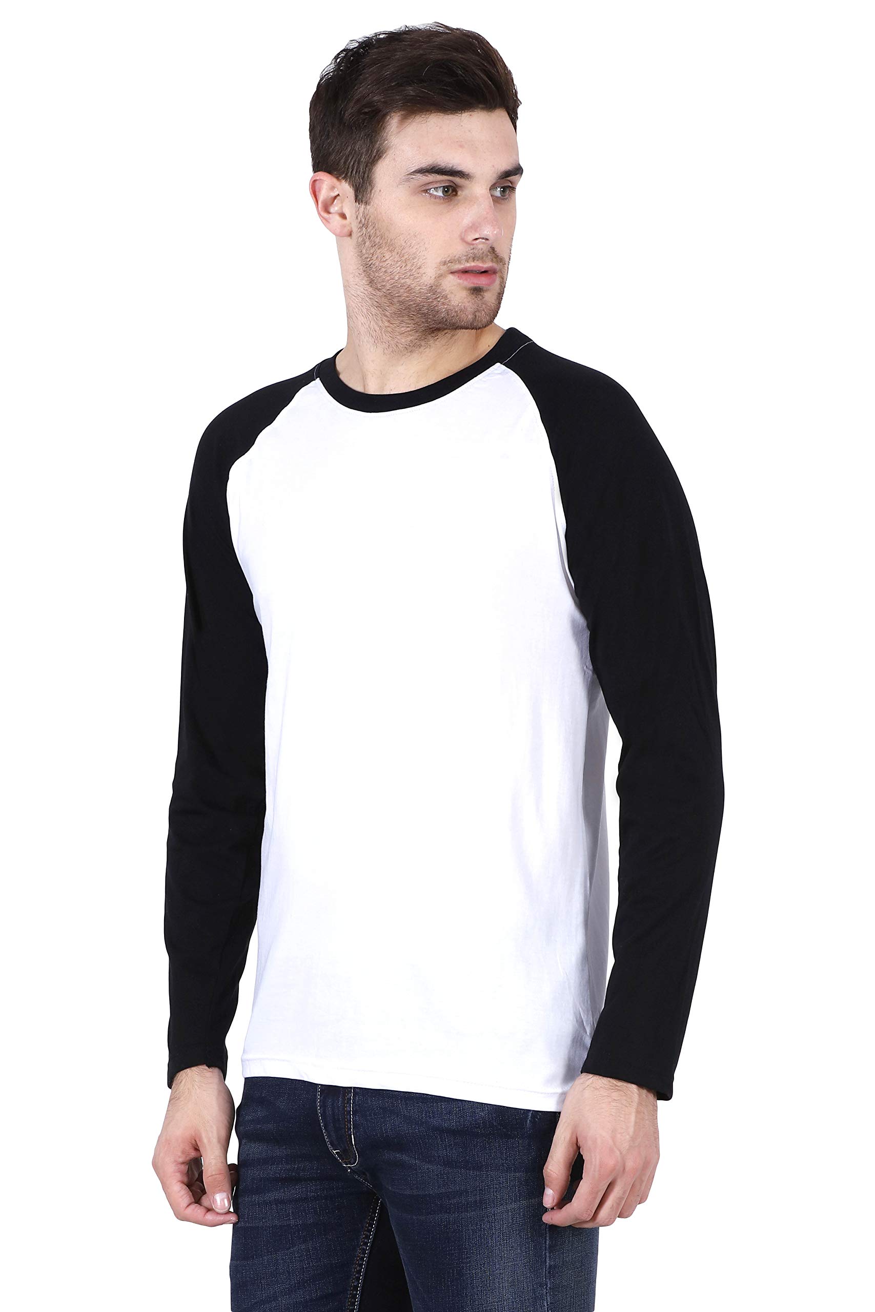 RSO OutfitsRSO Men's Cotton Round Neck Regular Fit Full Sleeves Raglan Color Blocked Baseball Casual T-Shirt