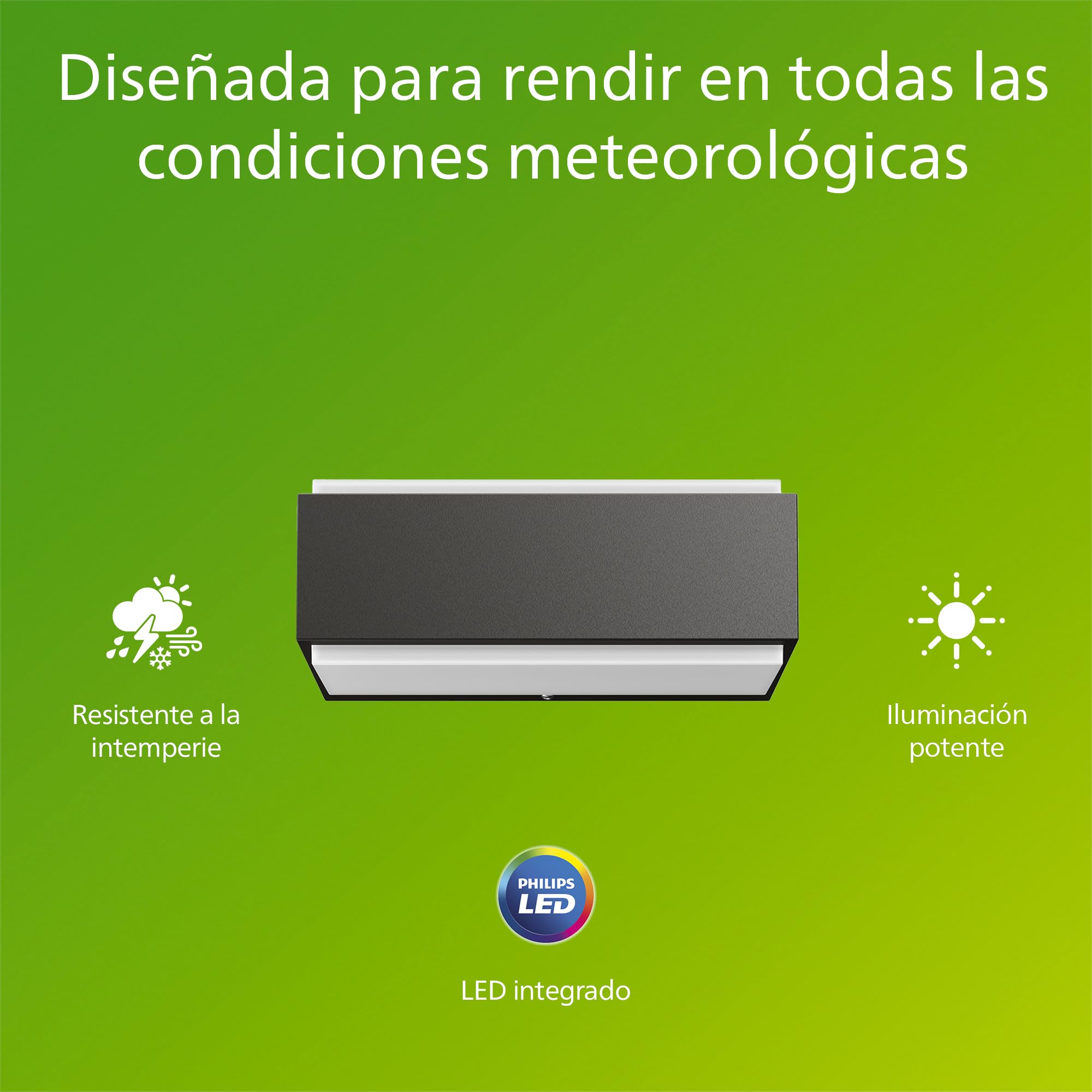 Philips myGarden Stratosphere Aplique LED, luz blanca fría, IP44, iluminación exterior, resistente a la humedad y la intemperie, 4.5 W, aluminio, antracita