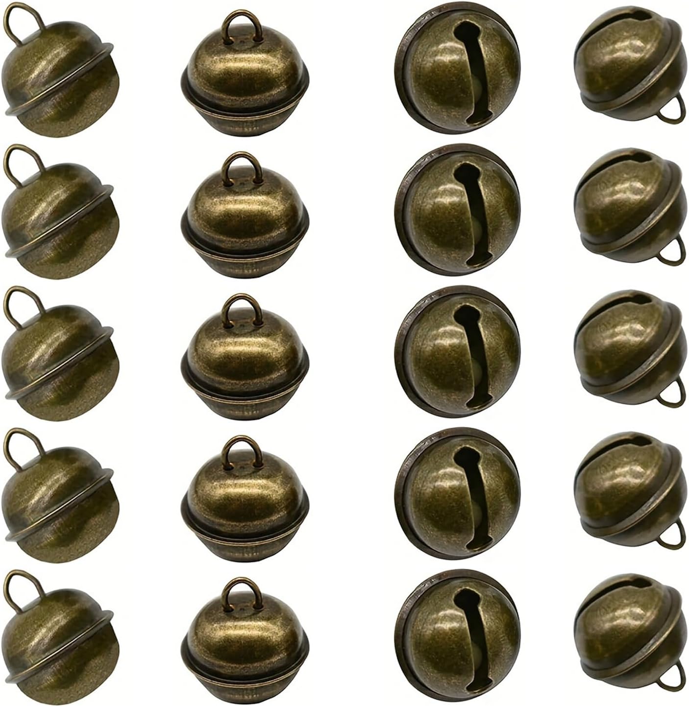 20PCS 22mm Bronze Coloured Vintage Metal Bells DIY Iron Crafts Accessories for Pet Charms and Christmas Tree Craft Decoration