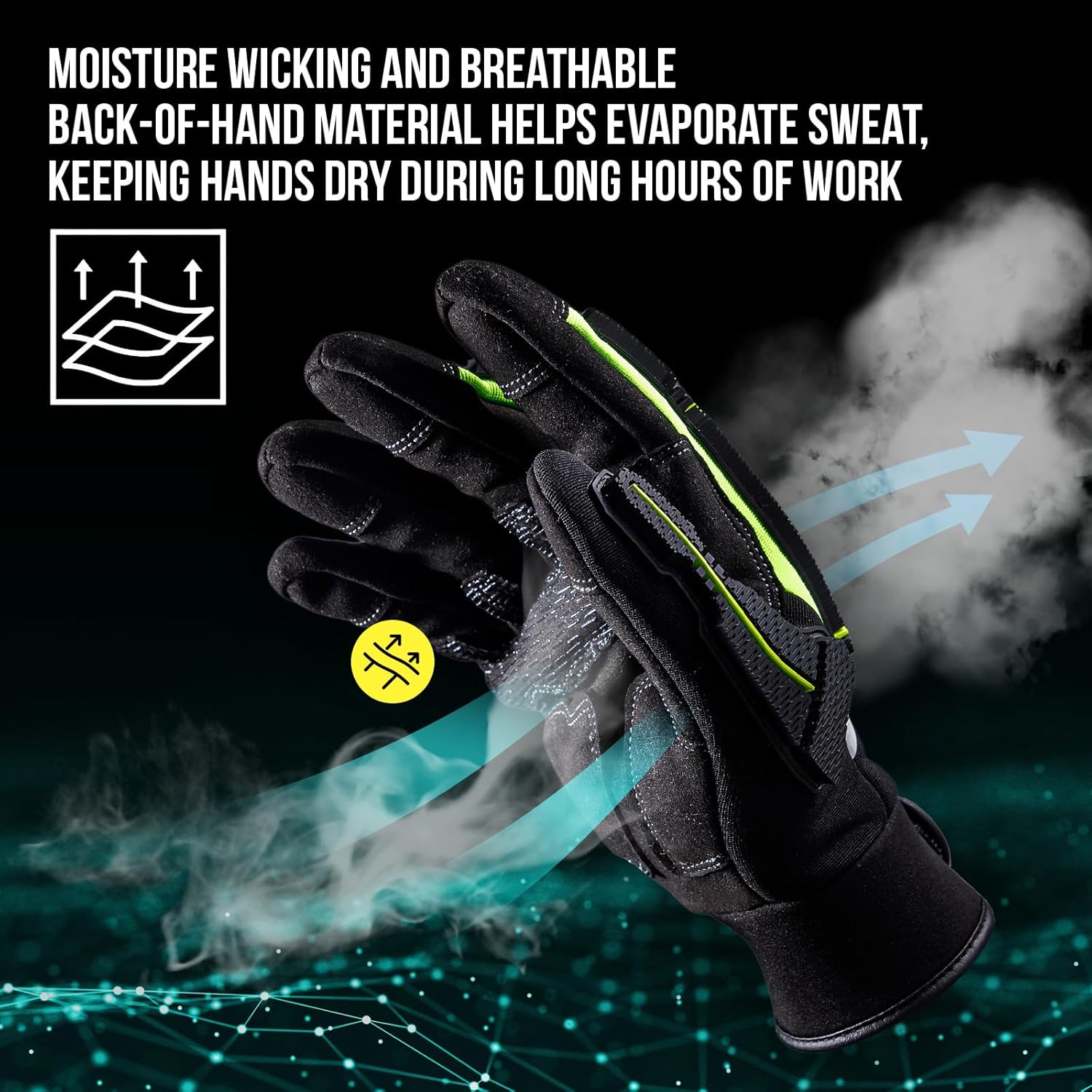 TAILI Heavy Duty Level 5 Puncture and Cut Resistant Gloves for Men Work, 3D PVC Level 1 Impact Protection, Anti Vibration Motorcycle Safety Gloves, Touchscreen, Breathable and Machine Washable, Small - Image 7