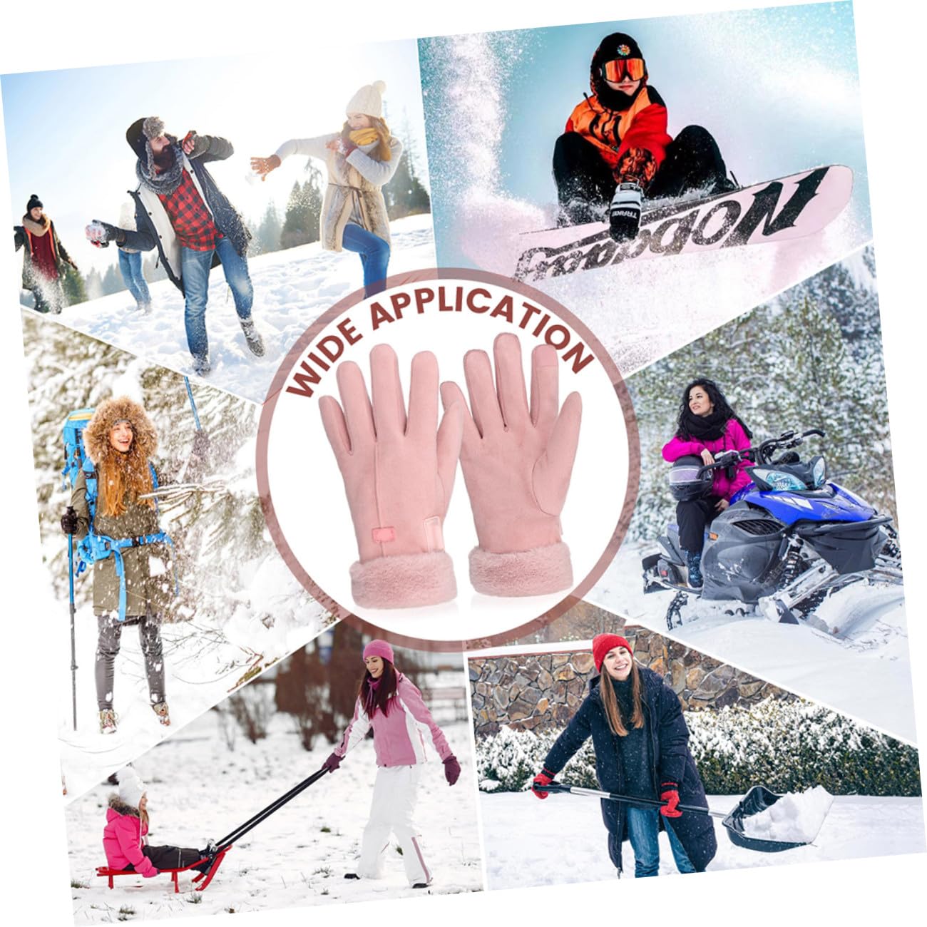 SUPVOX Guanti elettrici guanto termico thermal gloves scaldamani guanti riscaldati tramite USB batterie ricaricabili pile ricaricabili guanti termici per l'equitazione pelle rosa