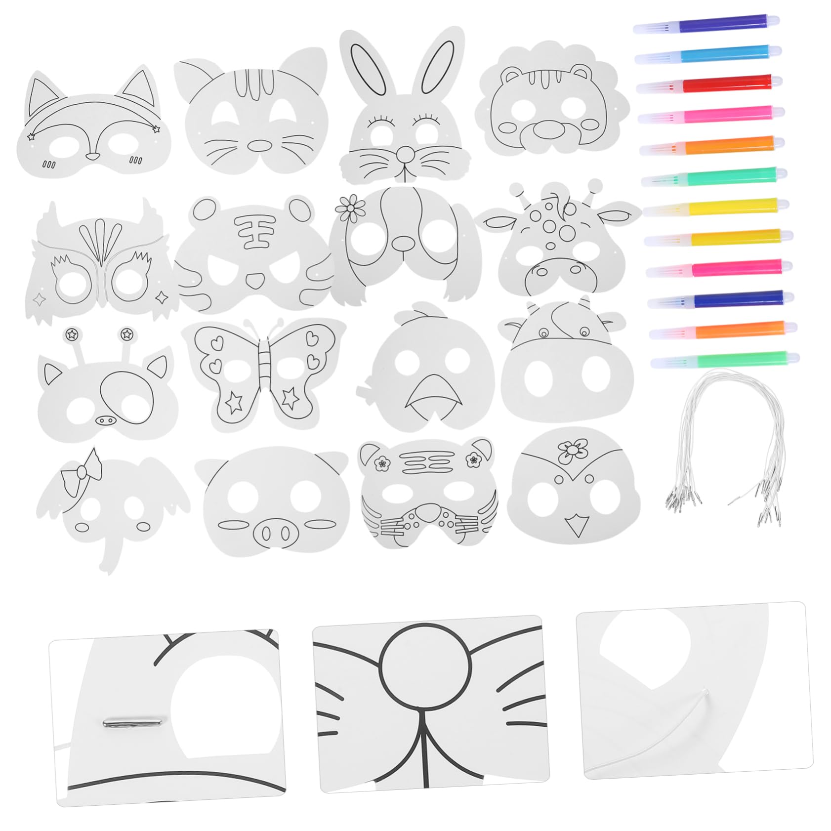 SHINEOFI 80 Pcs Masque Animal Masques Faits À La Main Pour Décorer s Pour Adultes De Fête De Mascarade Vierges De Bricolage Non Peints