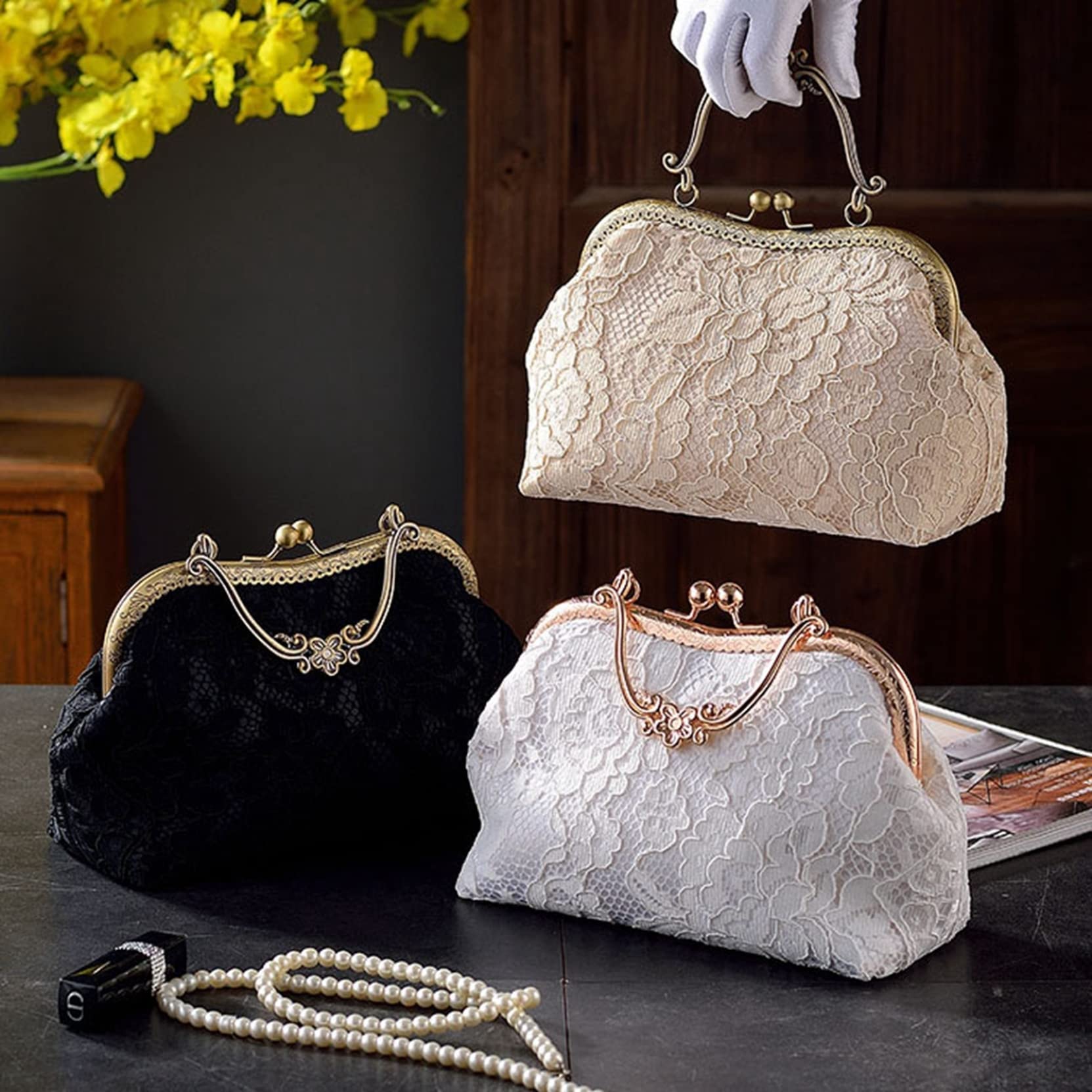 d*3様 【CB02】がま口クラッチバッグ ビーズ織り