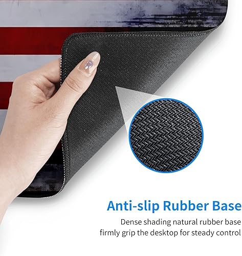 Miniatura 4 de Alfombrilla de mouse para juegos con bandera estadounidense, alfombrilla de goma antideslizante para teclado de computadora y accesorios de juegos,