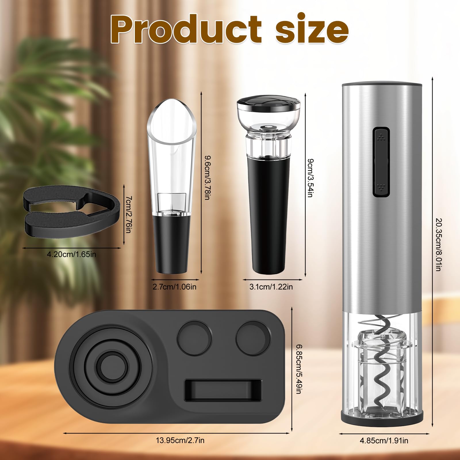 Apribottiglie Elettrico per Vino Ricaricabile 6 in 1 Set Regalo